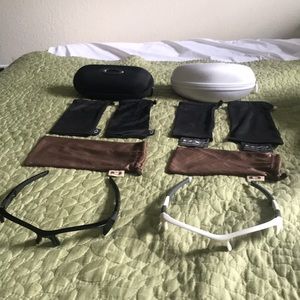 Oakley flak jacket frames cases + dust bag bundle